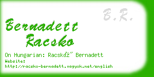 bernadett racsko business card